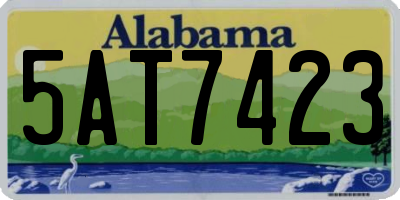 AL license plate 5AT7423