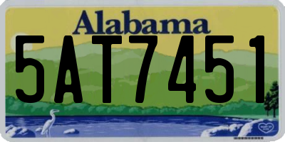 AL license plate 5AT7451