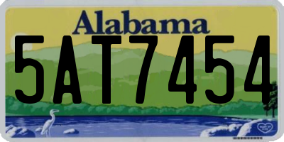 AL license plate 5AT7454