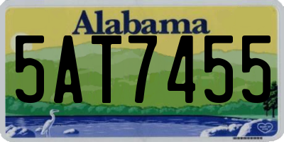 AL license plate 5AT7455