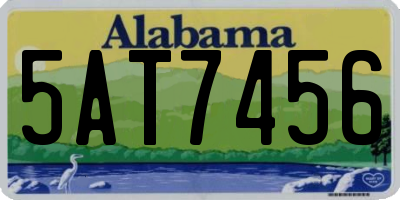 AL license plate 5AT7456