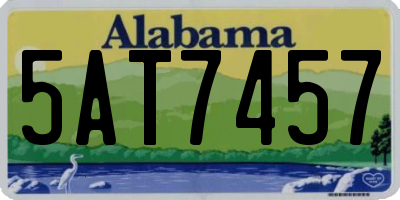 AL license plate 5AT7457