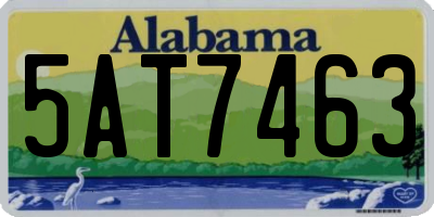 AL license plate 5AT7463