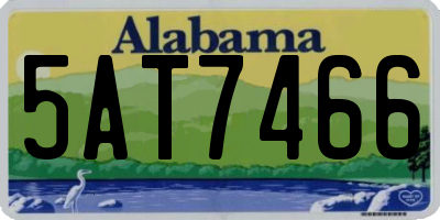 AL license plate 5AT7466