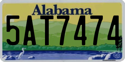 AL license plate 5AT7474