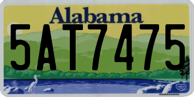 AL license plate 5AT7475