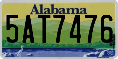 AL license plate 5AT7476