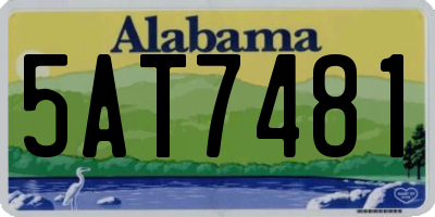 AL license plate 5AT7481