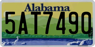 AL license plate 5AT7490