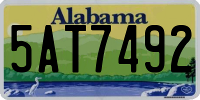 AL license plate 5AT7492