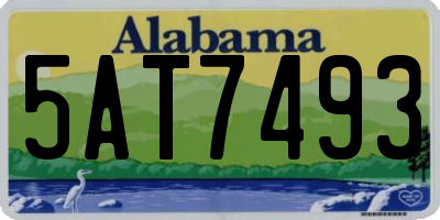 AL license plate 5AT7493