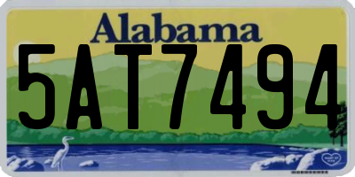 AL license plate 5AT7494
