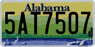 AL license plate 5AT7507