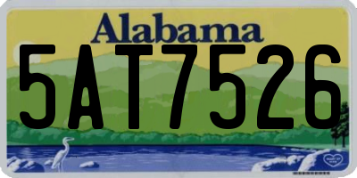 AL license plate 5AT7526
