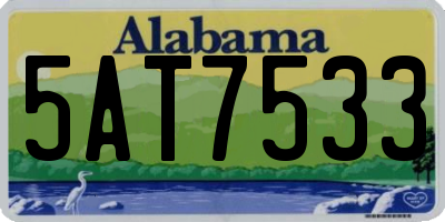 AL license plate 5AT7533
