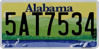 AL license plate 5AT7534