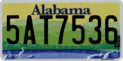 AL license plate 5AT7536