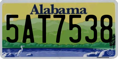 AL license plate 5AT7538