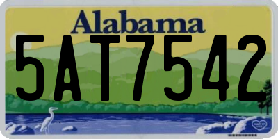 AL license plate 5AT7542