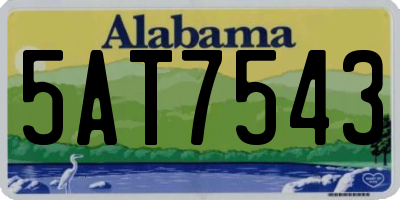 AL license plate 5AT7543