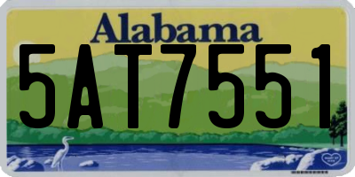AL license plate 5AT7551