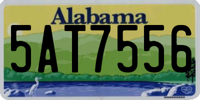 AL license plate 5AT7556