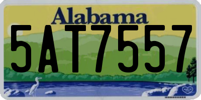 AL license plate 5AT7557