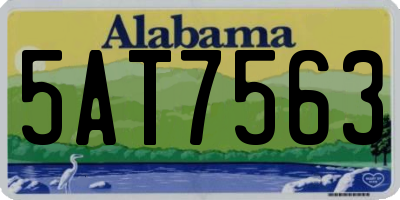 AL license plate 5AT7563