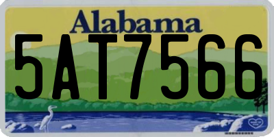 AL license plate 5AT7566