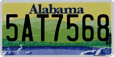 AL license plate 5AT7568