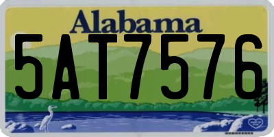 AL license plate 5AT7576