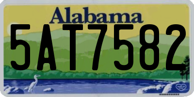 AL license plate 5AT7582