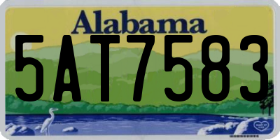 AL license plate 5AT7583