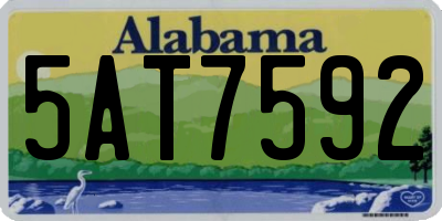 AL license plate 5AT7592