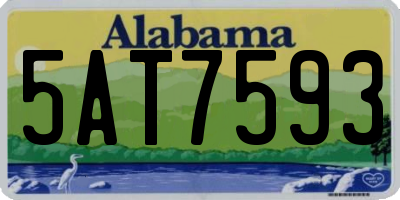 AL license plate 5AT7593