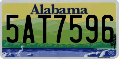 AL license plate 5AT7596