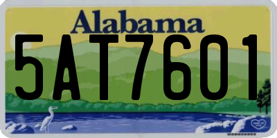 AL license plate 5AT7601