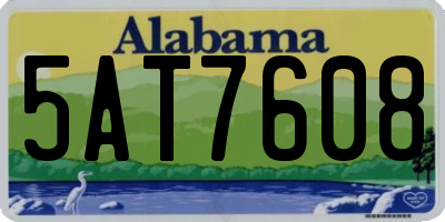 AL license plate 5AT7608