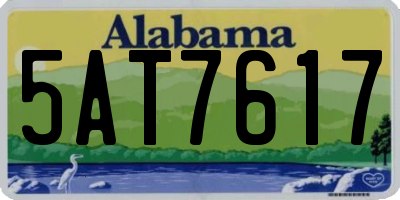AL license plate 5AT7617