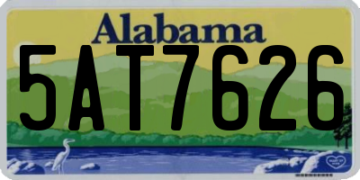 AL license plate 5AT7626