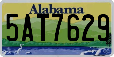 AL license plate 5AT7629