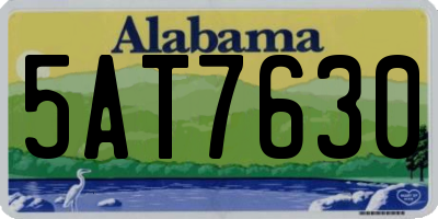 AL license plate 5AT7630