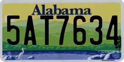 AL license plate 5AT7634