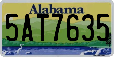 AL license plate 5AT7635