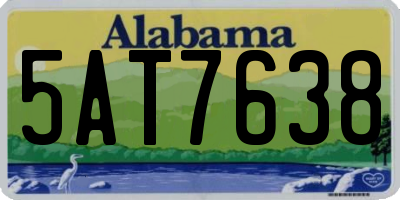 AL license plate 5AT7638
