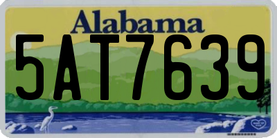 AL license plate 5AT7639