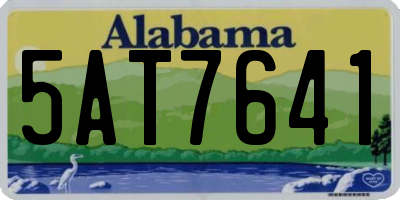AL license plate 5AT7641