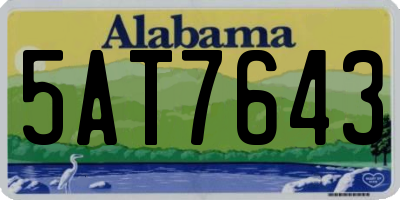 AL license plate 5AT7643
