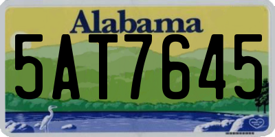 AL license plate 5AT7645