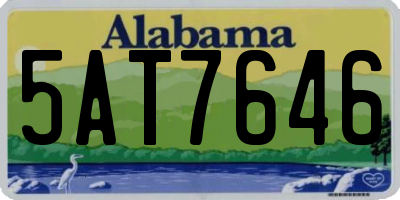 AL license plate 5AT7646